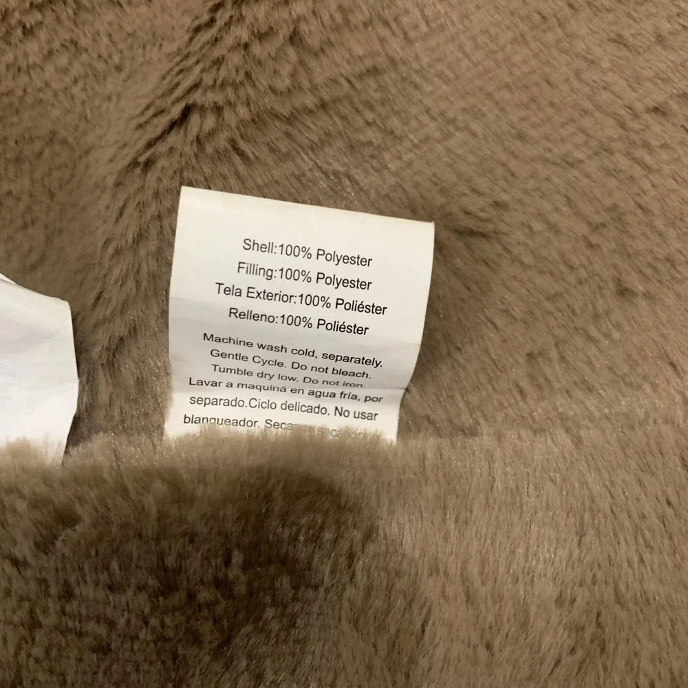 Better Homes & Gardens Throw Blanket Unisex 50x70 Taupe Faux Fur Ruched